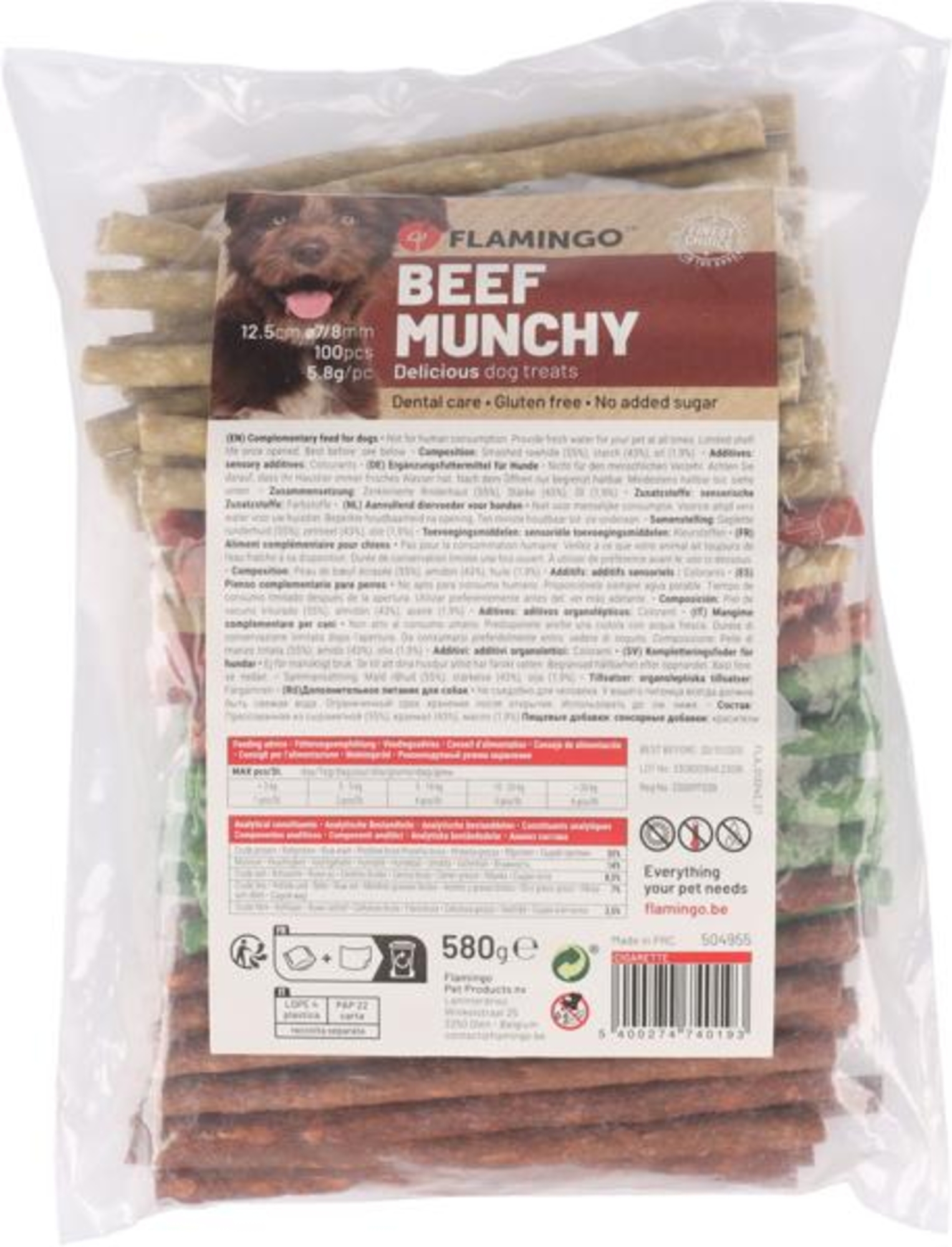 Flamingo Golosinas R'Hide Munchy Cigarrillo Mezcla 12,5cm 5,8gr / 100 pzs 580gr