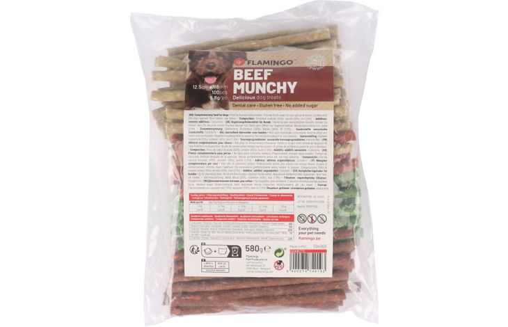Flamingo Snack R'Hide Munchy Sigaretje Meerkleurig 12,5cm 5,8g / 100 st 580g
