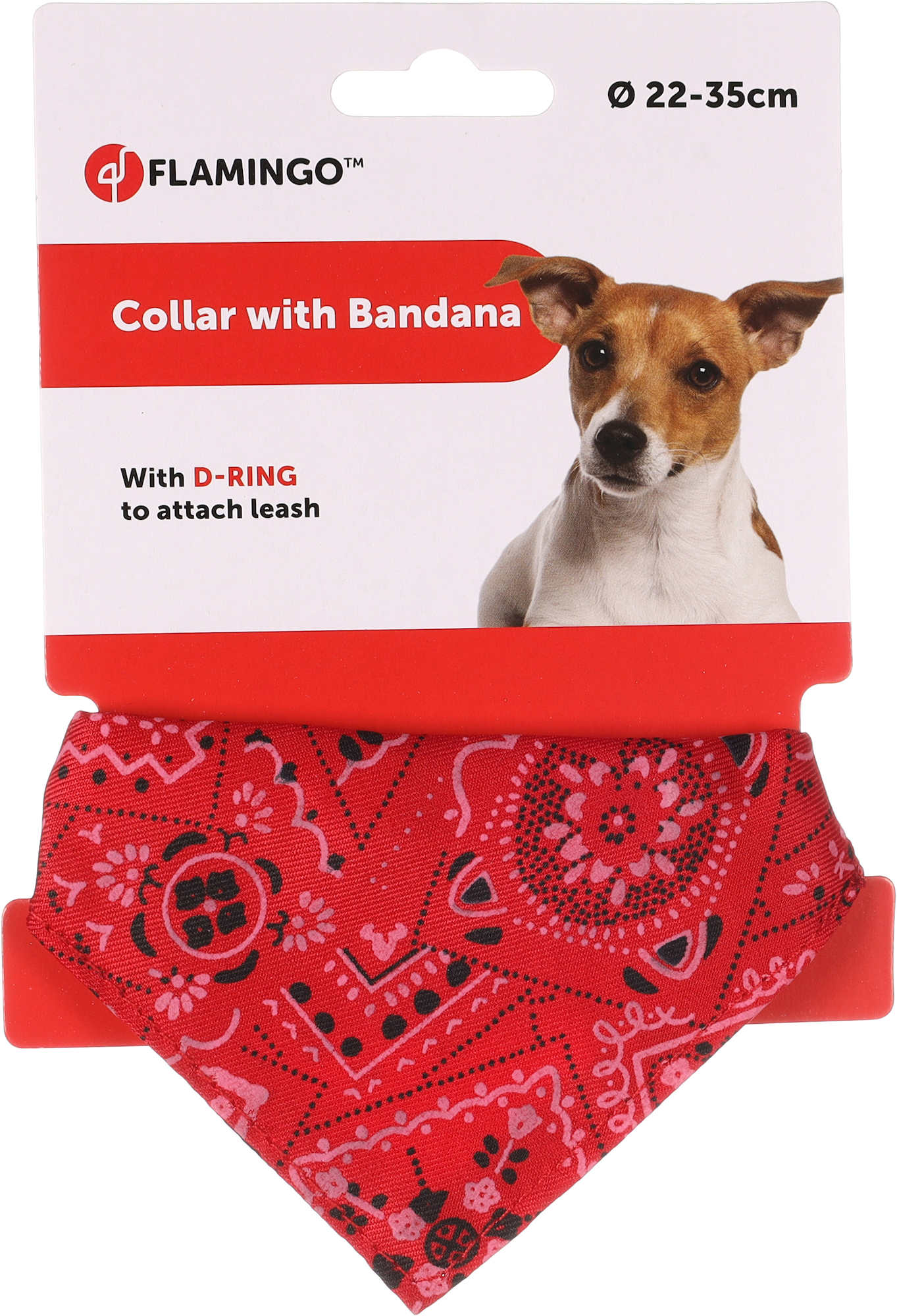 Flamingo Collar with bandana Pinto Red