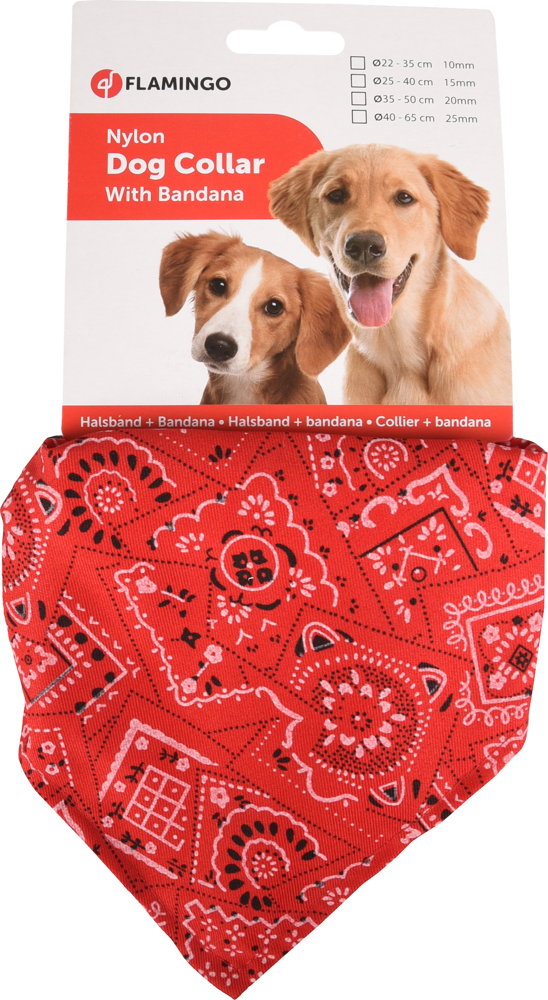 Flamingo Collar with bandana Pinto Red