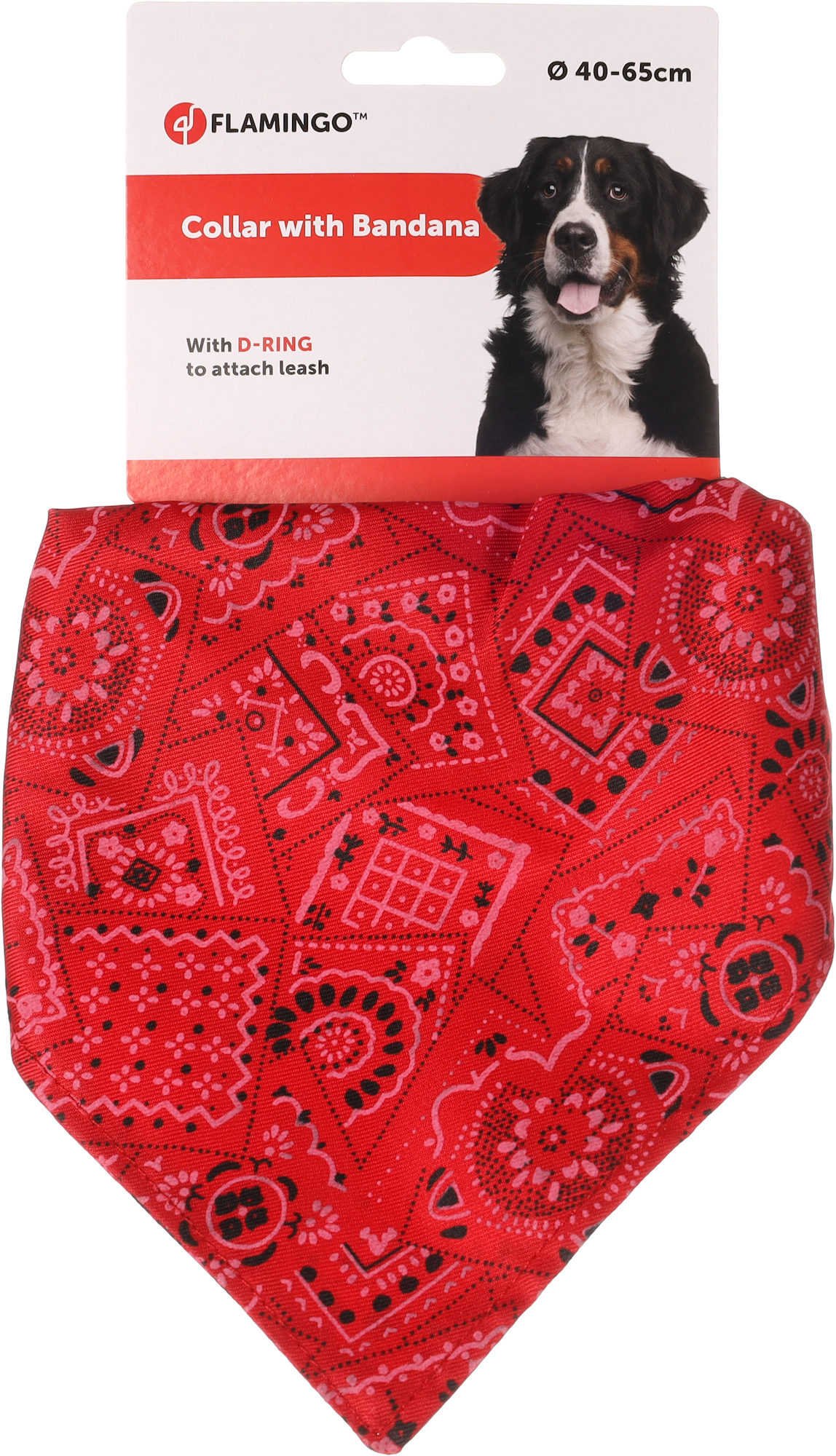 Flamingo Collar with bandana Pinto Red