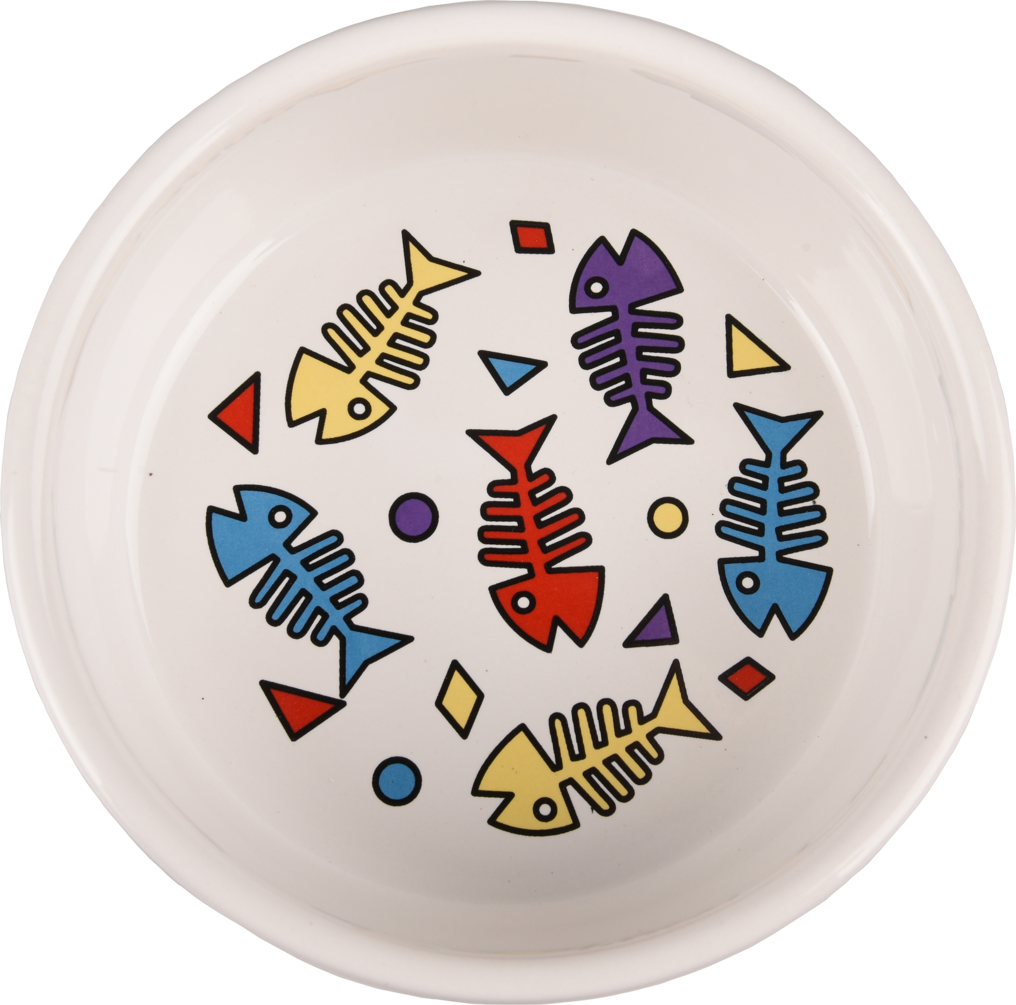 Flamingo Eet- en drinkpot Fisk Rond Wit