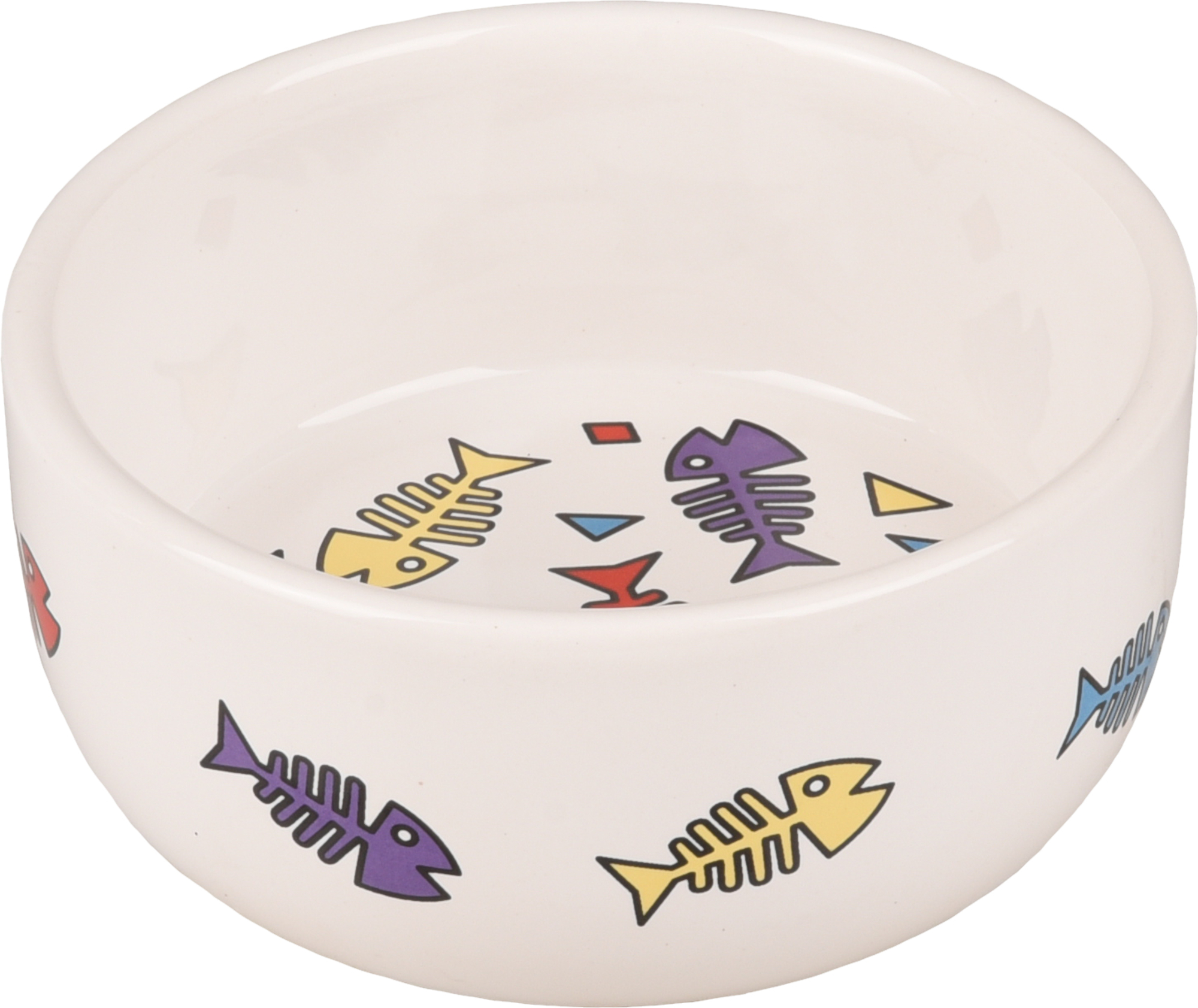 Flamingo Eet- en drinkpot Fisk Rond Wit