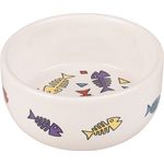 Feeding and drinking bowl Fisk Round White