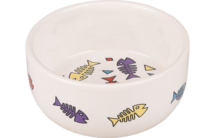 Flamingo Eet- en drinkpot Fisk Rond Wit