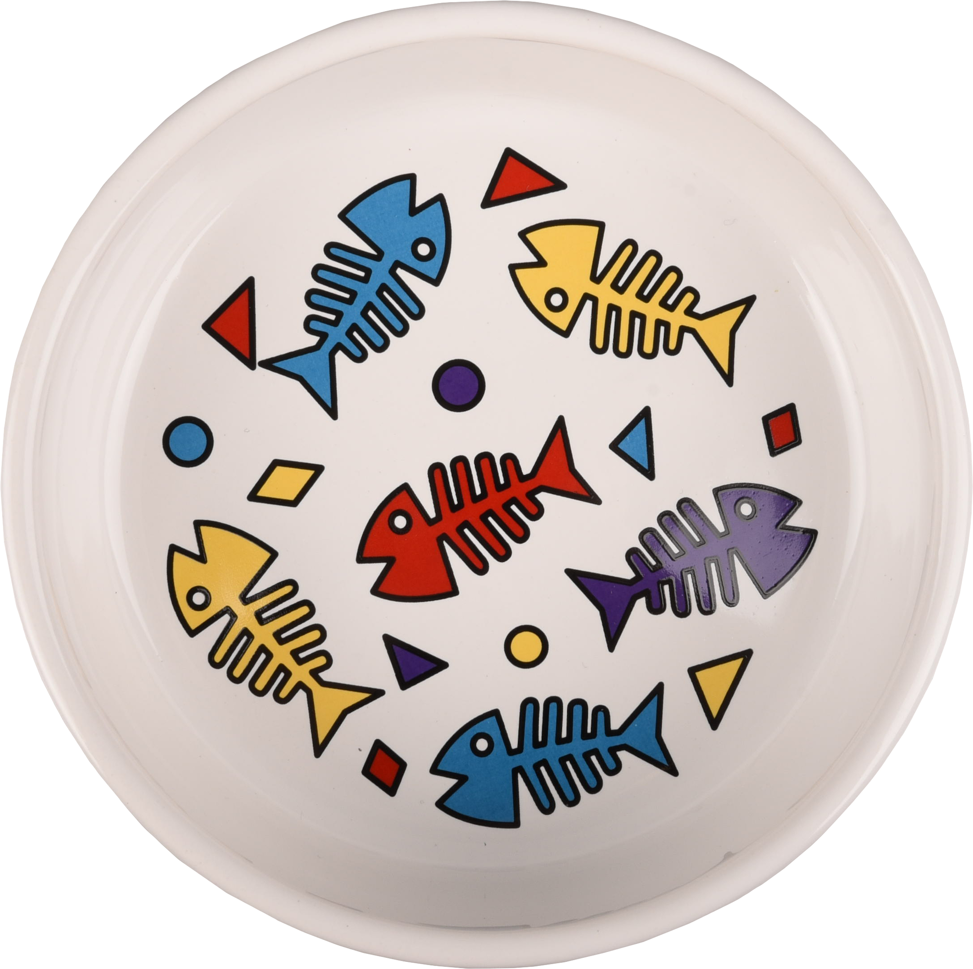 Flamingo Eet- en drinkpot Fisk Rond Wit