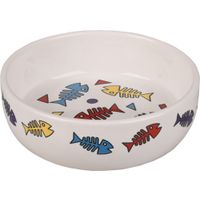 Flamingo Eet- en drinkpot Fisk Rond Wit