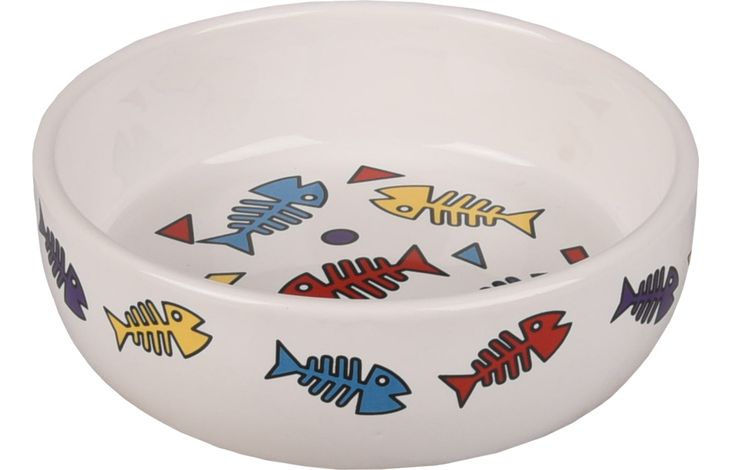 Flamingo Eet- en drinkpot Fisk Rond Wit