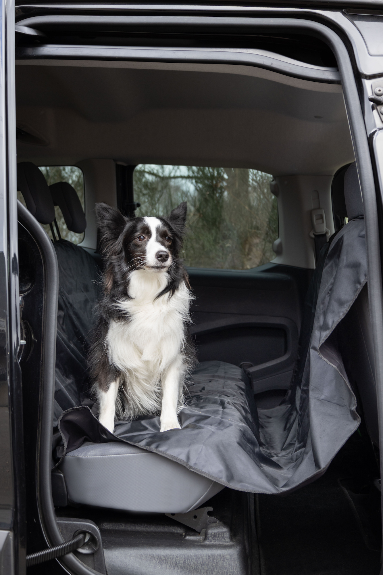 Flamingo Car seat cover Coda Can be split in two (for in the car) with headrest attachment Back seat Black