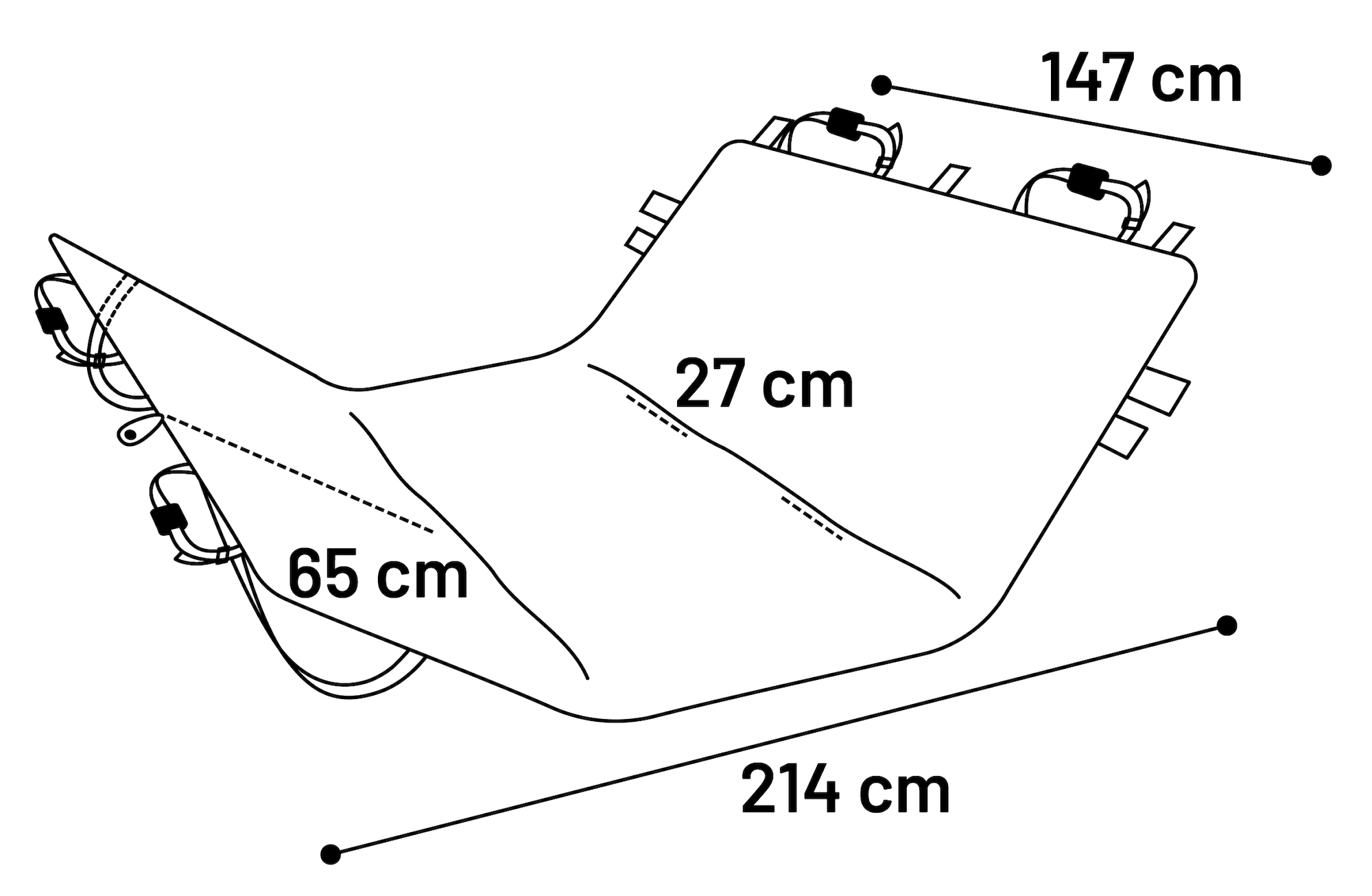 Flamingo Car seat cover Coda Can be split in two (for in the car) with headrest attachment Back seat Black