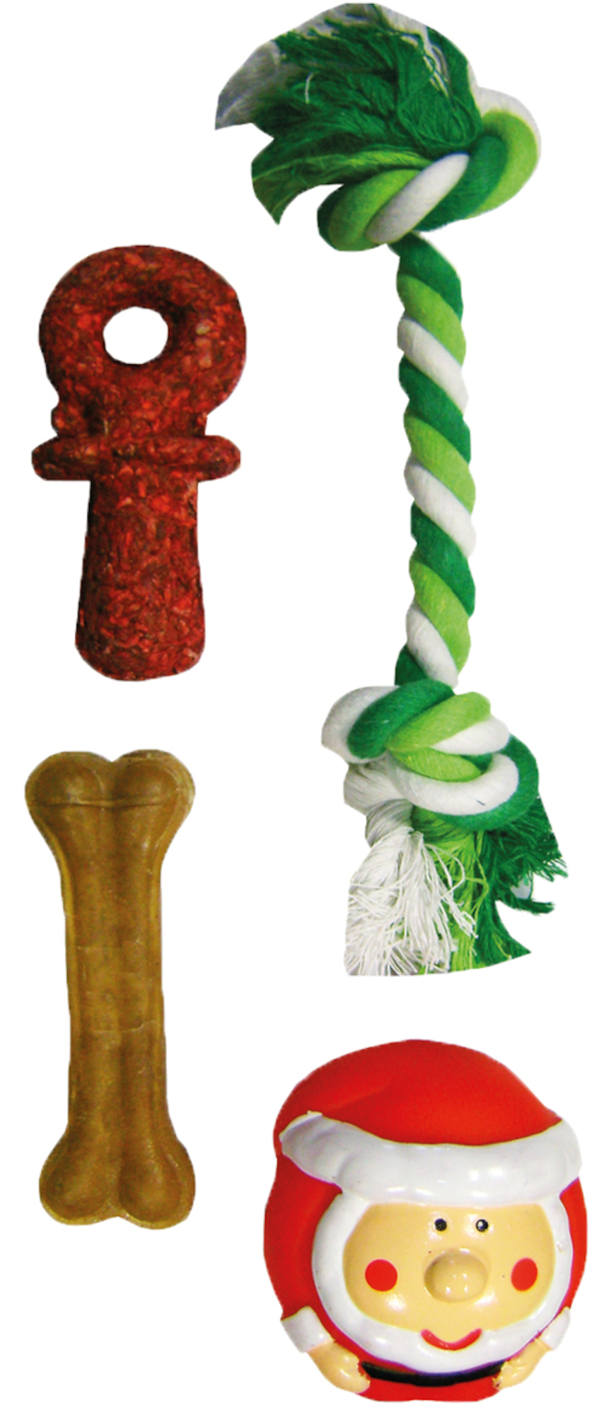 Flamingo Christmas Toy Fitz Bone & Dummy & Santa Claus & Cord Mix