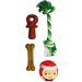 Kerst Speelgoed Fitz Been Fopspeen Kerstman Touw Bruin Groen Rood Wit 