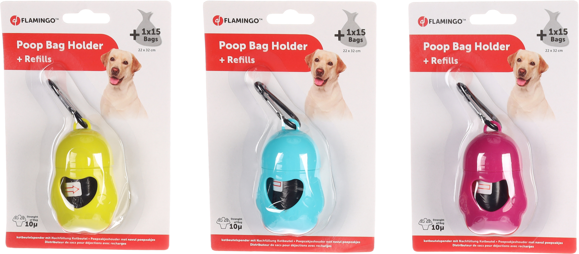 Flamingo Poop bag dispenser Legga Multiple colours