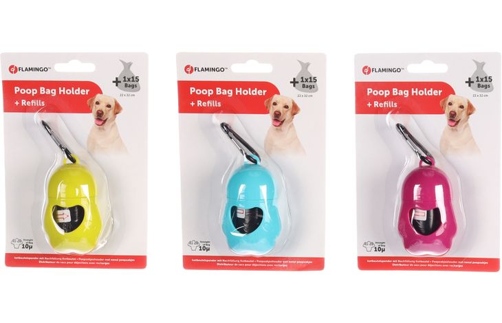 Flamingo Poop bag dispenser Legga Multiple colours