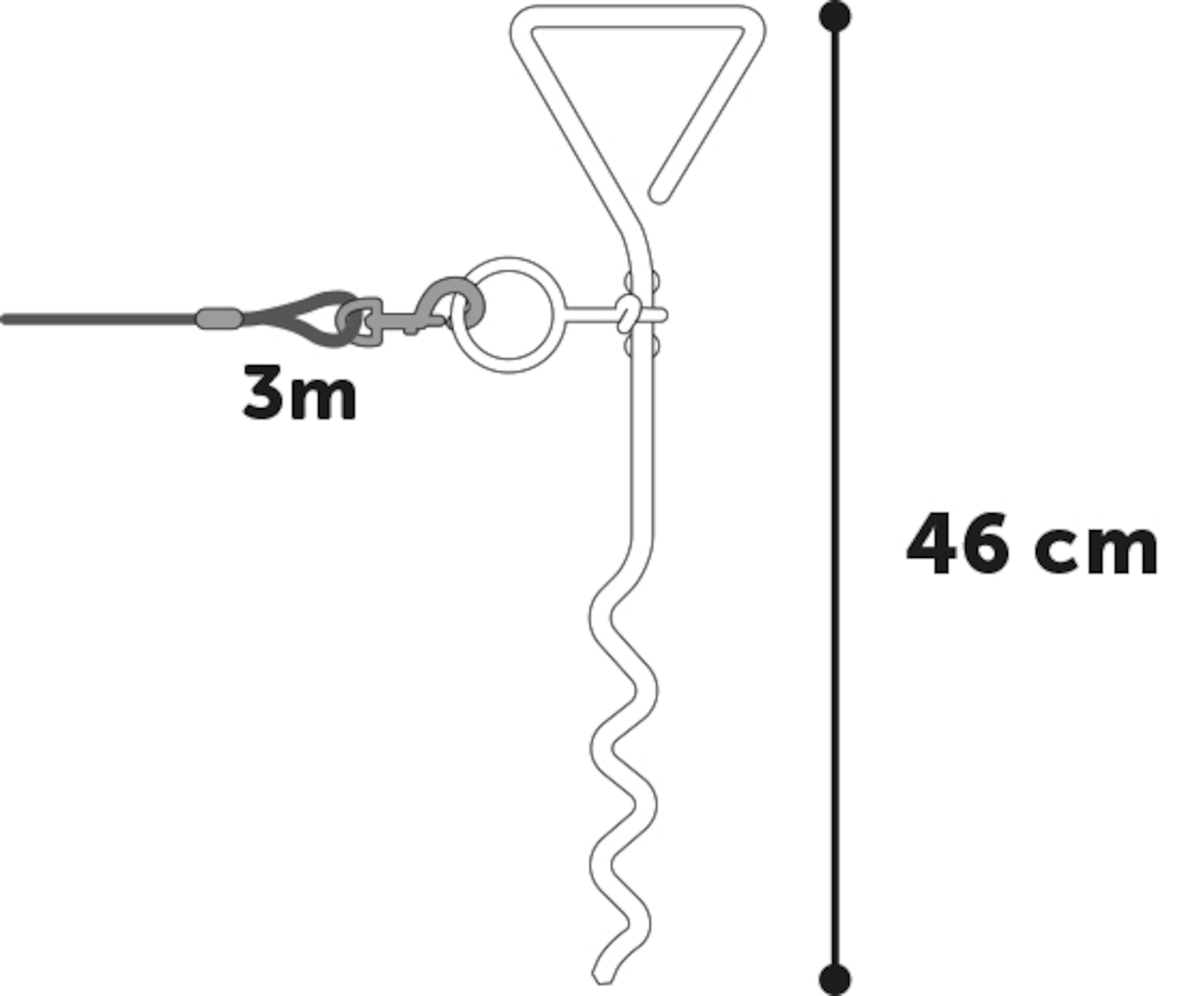 Flamingo Ground spike with cable Pilka Silver