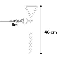 Flamingo Grondpin met aanlegkabel Pilka Zilver