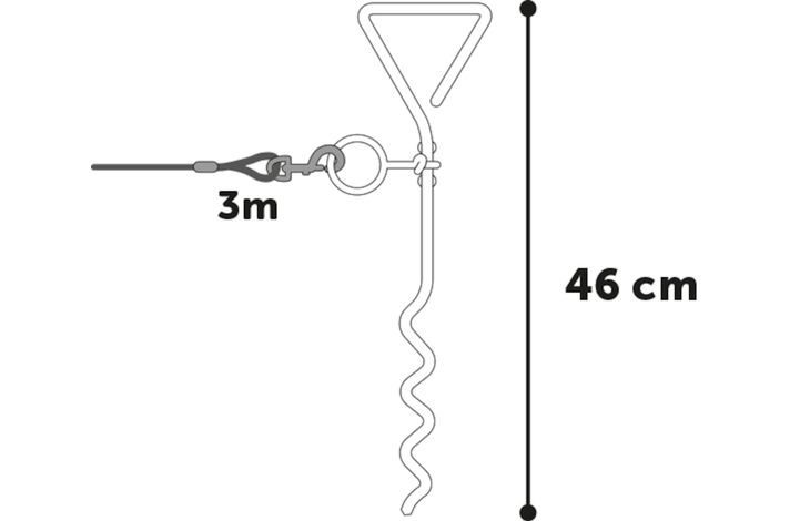 Flamingo Grondpin met aanlegkabel Pilka Zilver