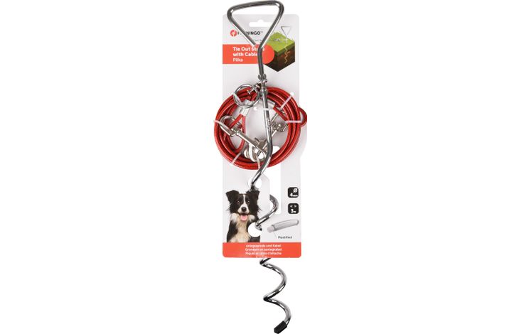 Flamingo Grondpin met aanlegkabel Pilka Zilver