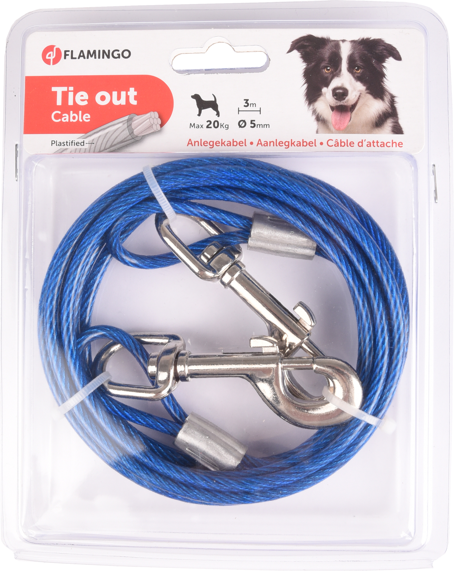 Flamingo Tie out cable Blue