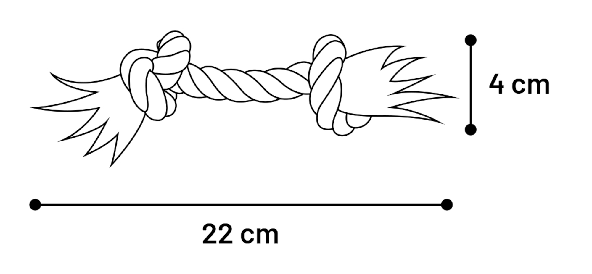 Flamingo Spielzeug Jim Schnur mit 2 Knoten Fuchsie