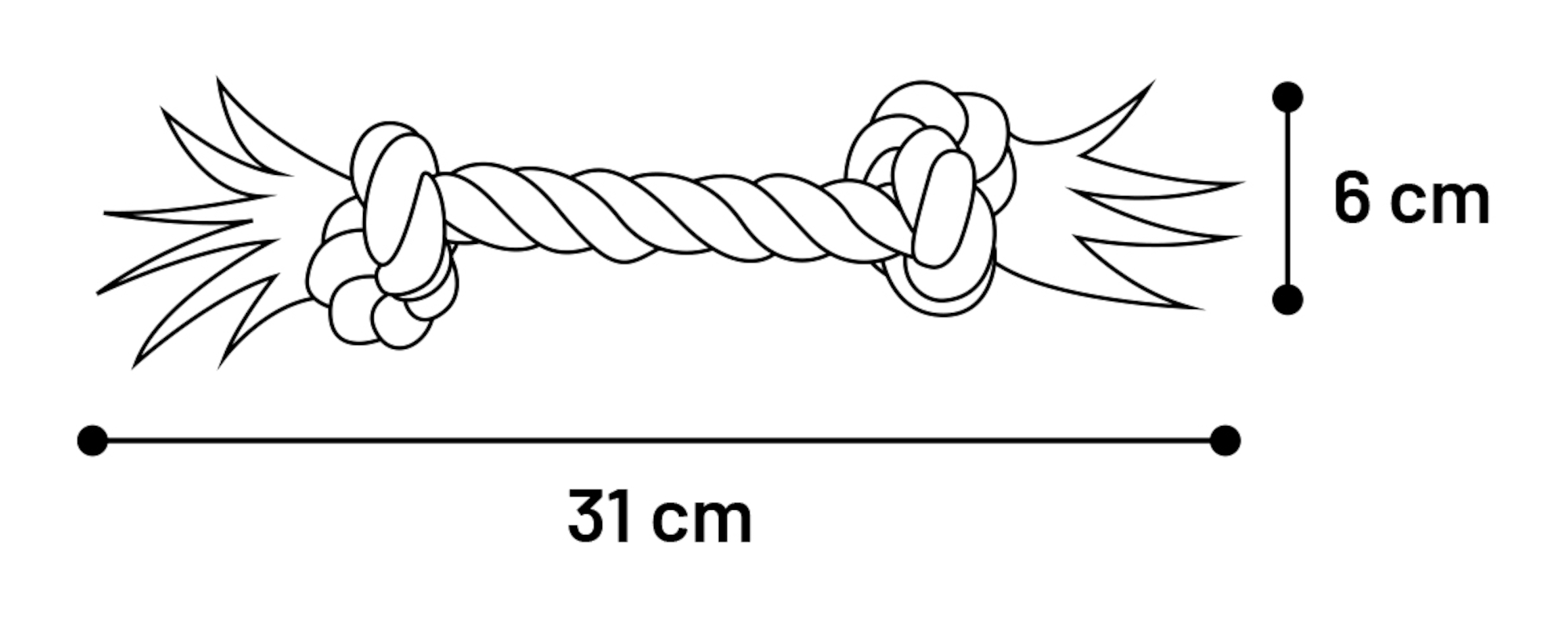 Flamingo Spielzeug Jim Schnur mit 2 Knoten Fuchsie