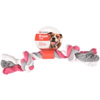 Flamingo Spielzeug Jim Schnur mit 2 Knoten Fuchsie