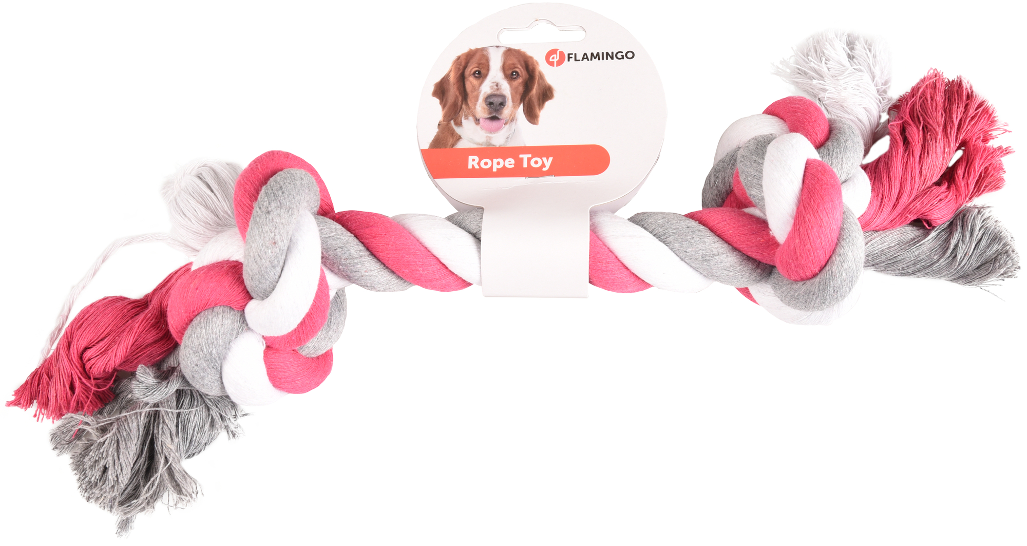 Flamingo Juguete Jim Cordón con 2 nudos Fucsia