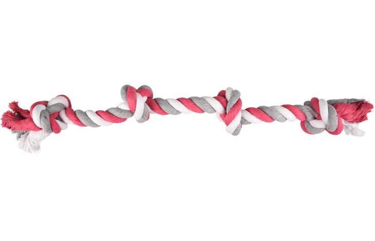 Flamingo Spielzeug Jim Schnur mit 4 Knoten Fuchsie