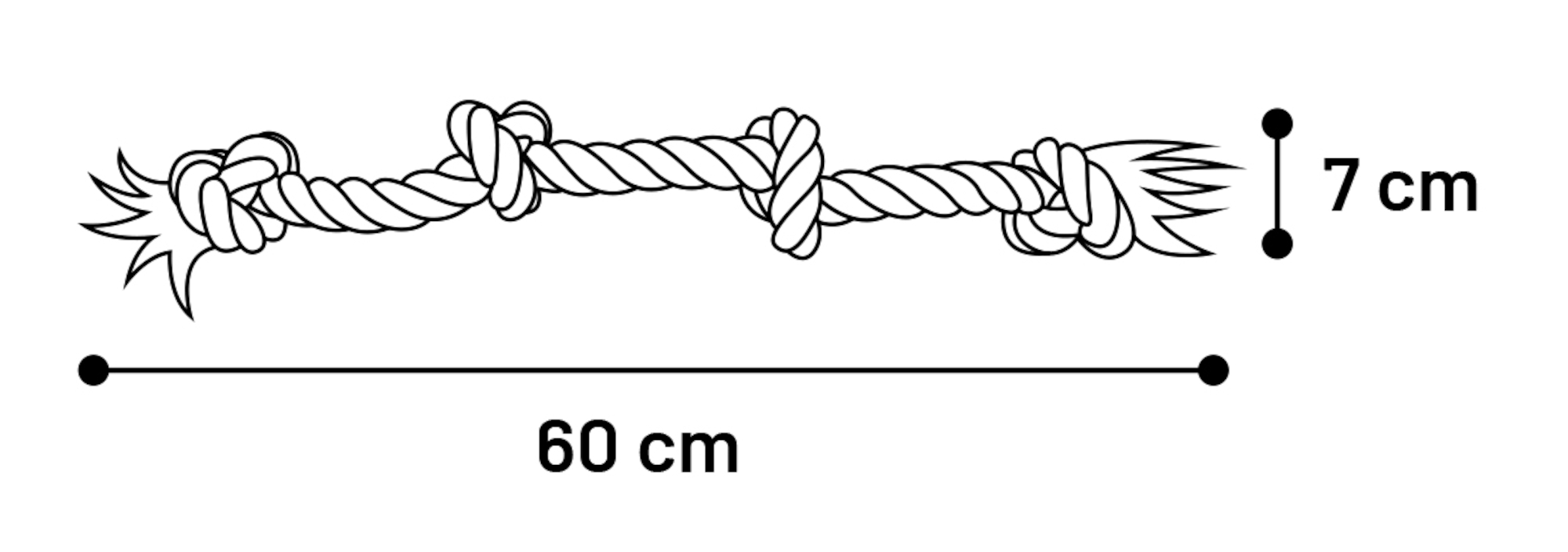 Flamingo Spielzeug Jim Schnur mit 4 Knoten Fuchsie