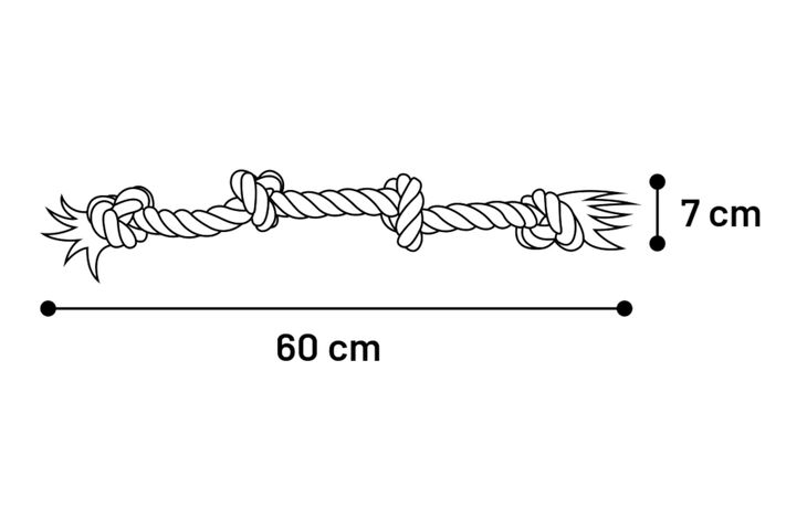 Flamingo Spielzeug Jim Schnur mit 4 Knoten Fuchsie
