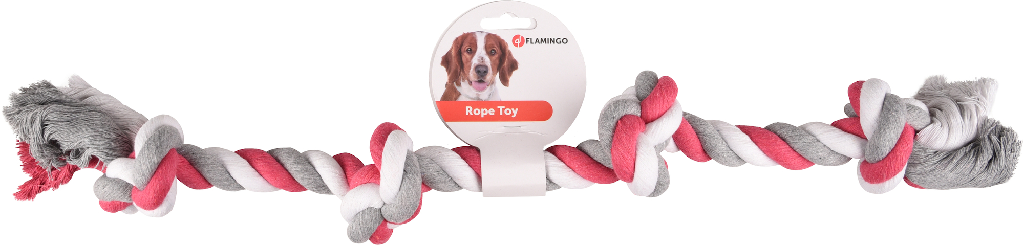 Flamingo Spielzeug Jim Schnur mit 4 Knoten Fuchsie