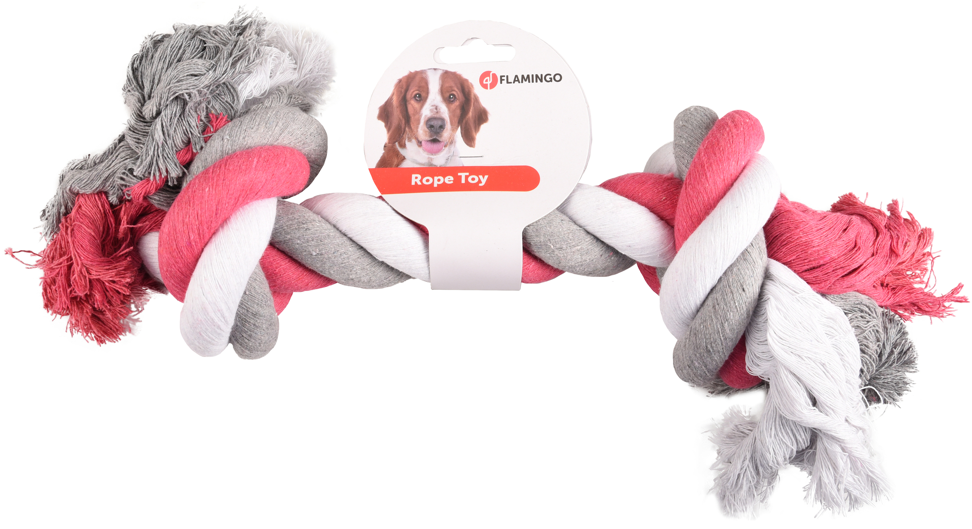 Flamingo Juguete Jim Cordón con 2 nudos Fucsia