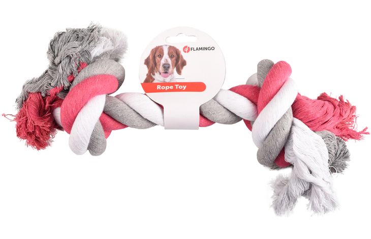 Flamingo Juguete Jim Cordón con 2 nudos Fucsia
