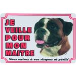 Beware of dog sign FR Boxer White