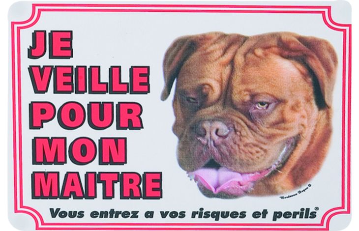 Flamingo Waakbord FR Bordeaux dog Wit