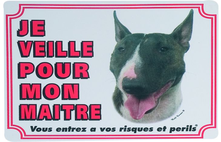 Cartello 'Attenti al cane' FR Bull terrier Bianco, 507374