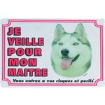 Beware of dog sign FR Husky White
