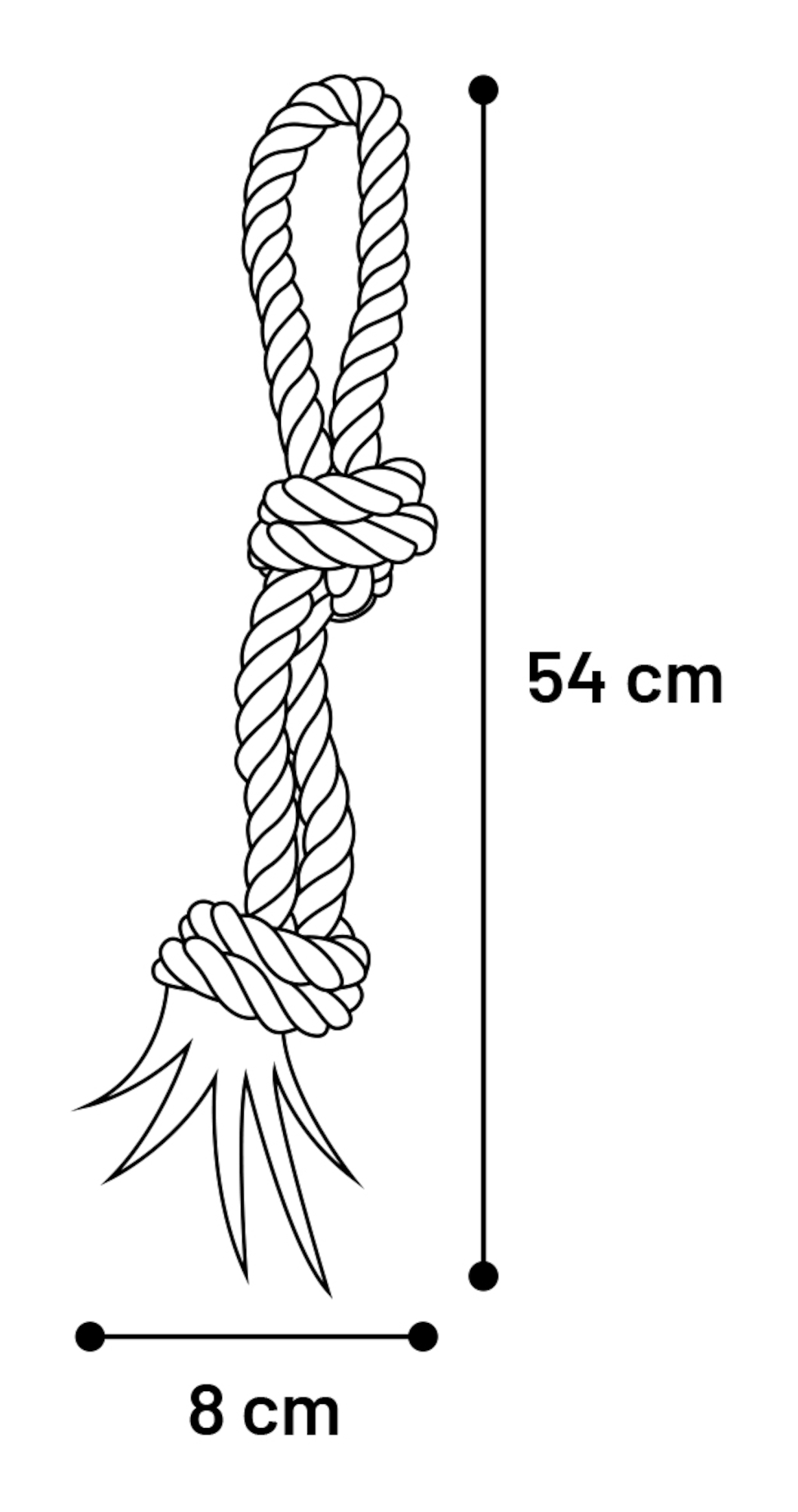 Flamingo Speelgoed Jim Trektouw met 2 knopen Fuchsia