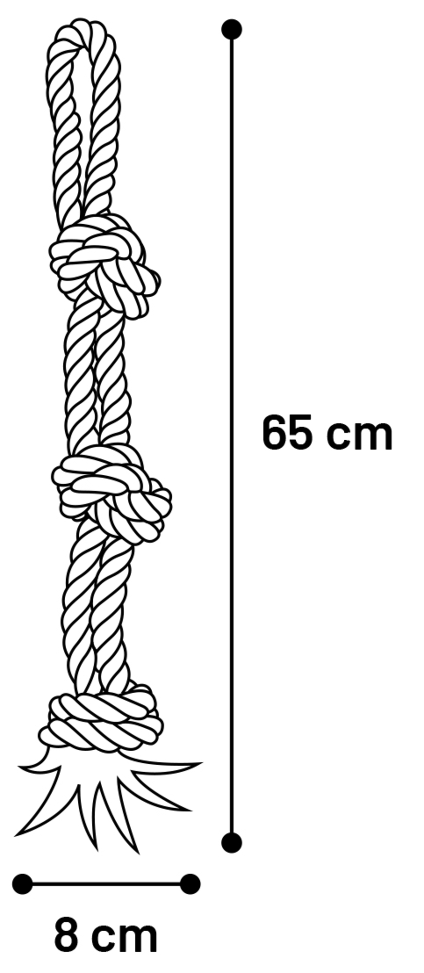 Flamingo Speelgoed Jim Trektouw met 3 knopen Fuchsia