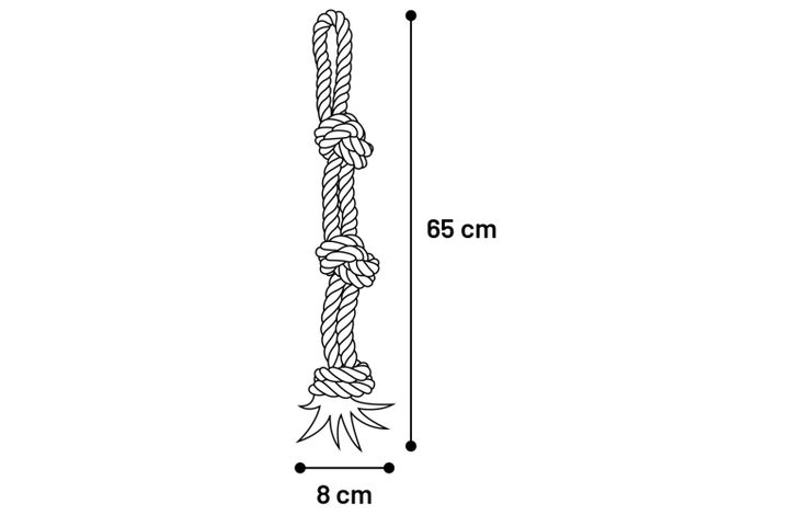 Flamingo Speelgoed Jim Trektouw met 3 knopen Fuchsia