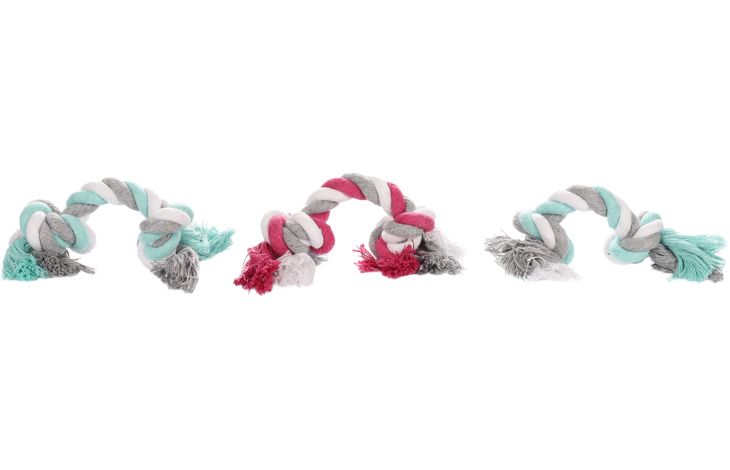 Flamingo Speelgoed Jim Touw met 2 knopen Meerkleurig