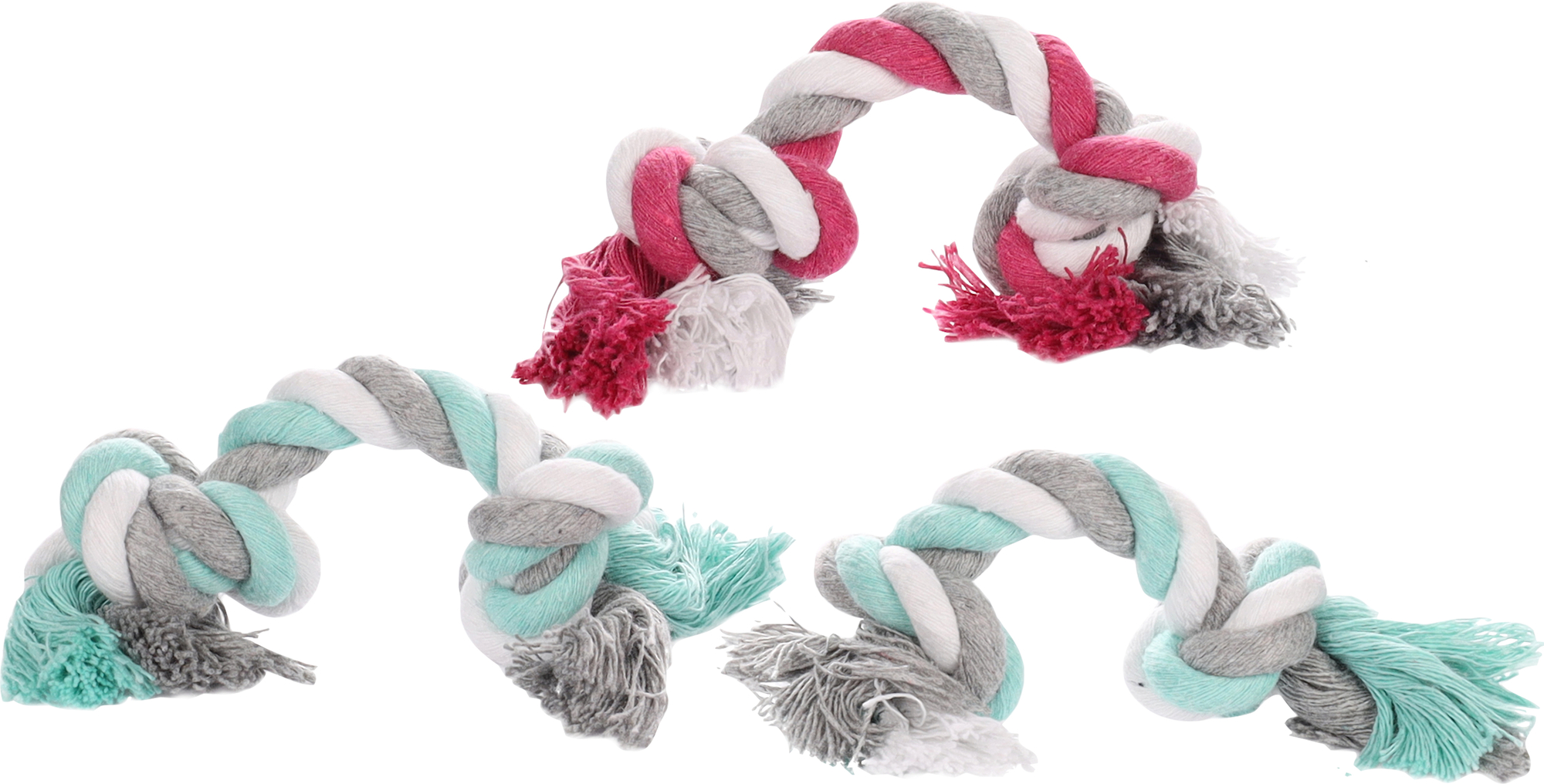 Flamingo Speelgoed Jim Touw met 2 knopen Meerkleurig