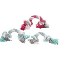 Flamingo Speelgoed Jim Touw met 2 knopen Meerkleurig