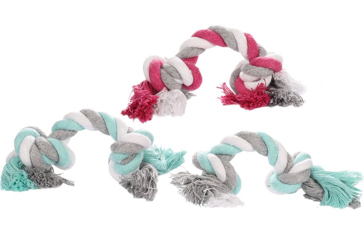 Flamingo Speelgoed Jim Touw met 2 knopen Meerkleurig