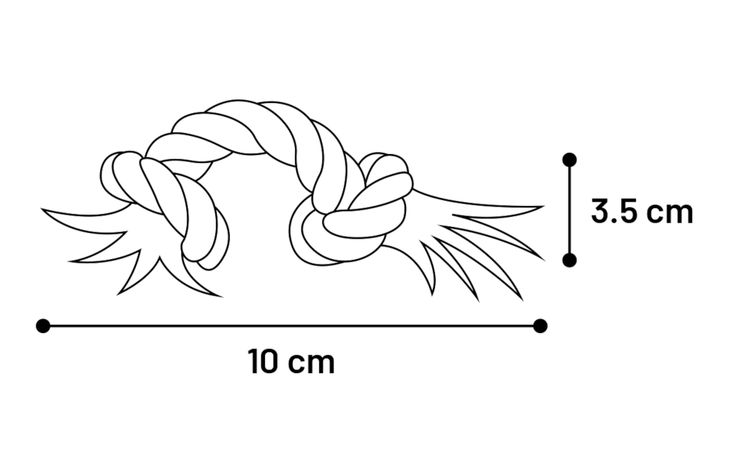 Flamingo Speelgoed Jim Touw met 2 knopen Meerkleurig