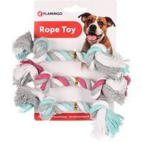 Flamingo Speelgoed Jim Touw met 2 knopen Meerkleurig