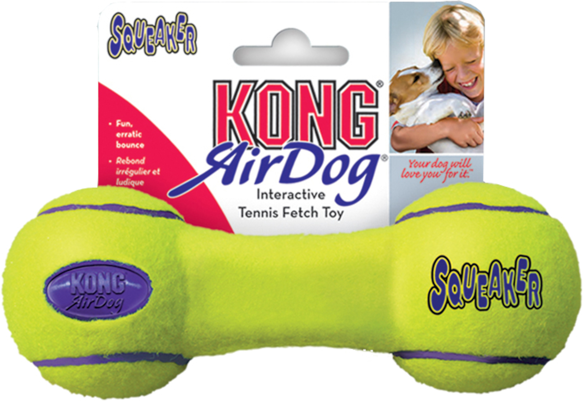 Kong Toy Air Dog Yellow Dumbbell 507480 Flamingo Pet Products