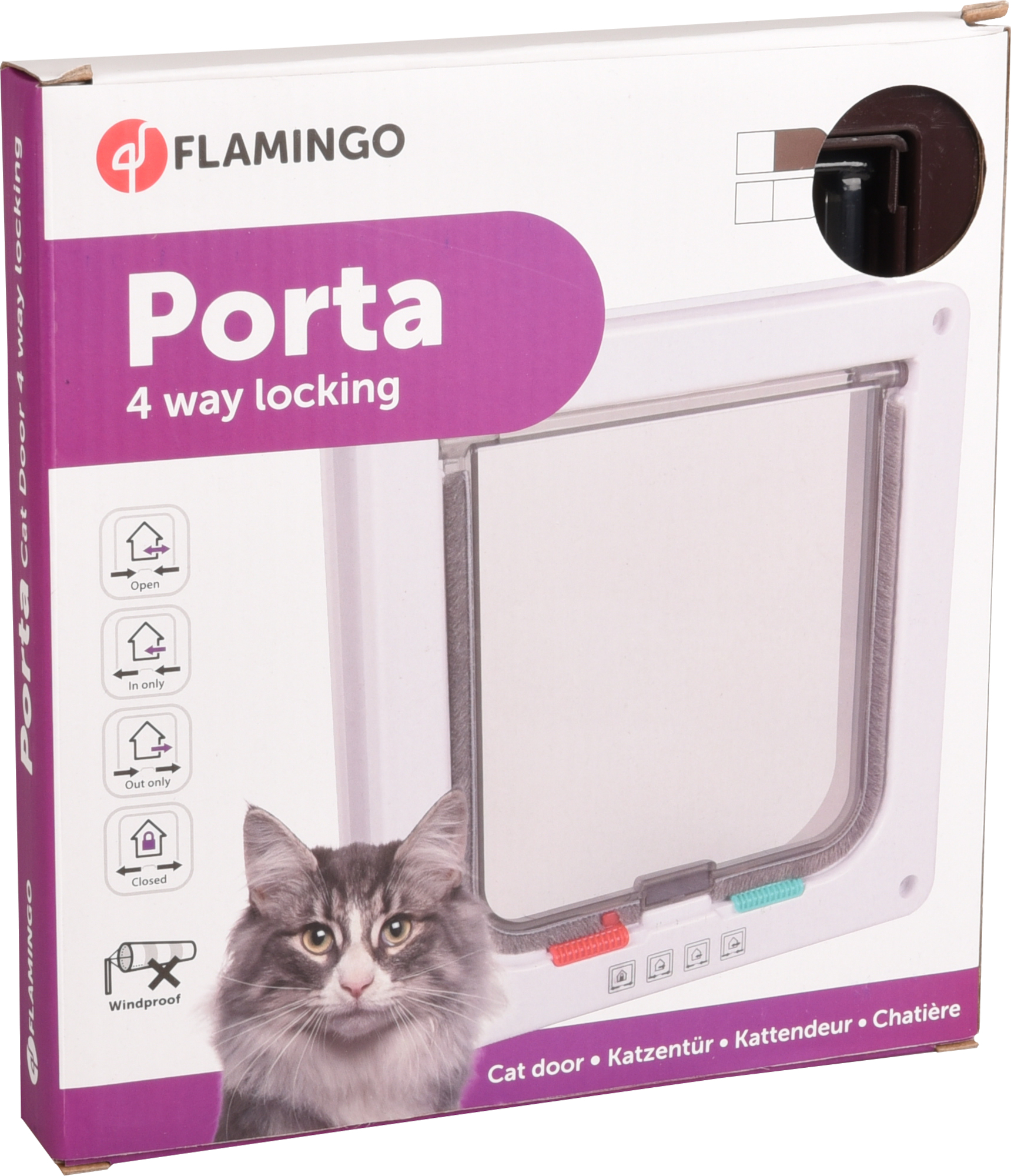 Flamingo Gattaiola 4 impostazioni Porta Marrone