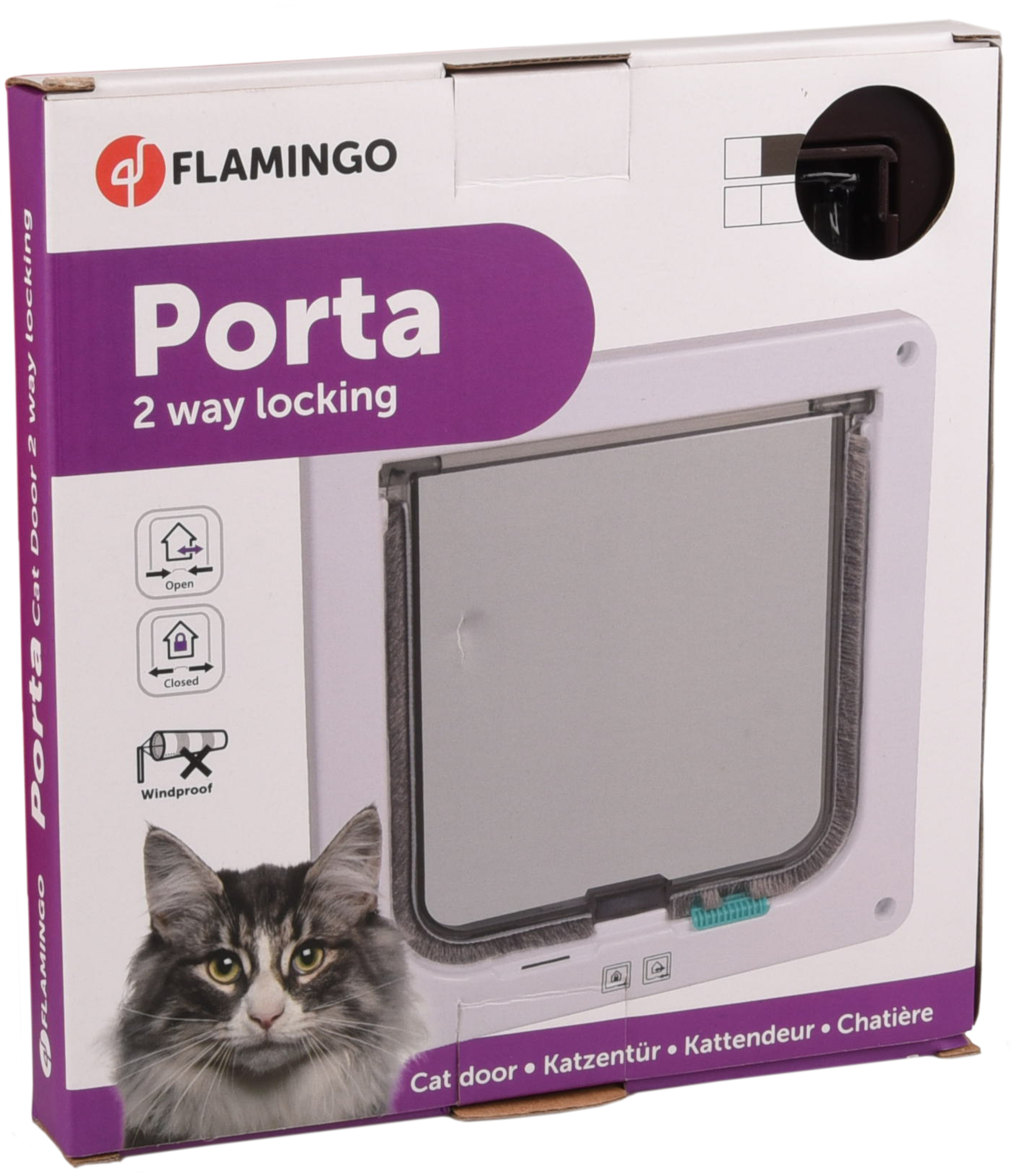 Flamingo Gattaiola 2 impostazioni Porta Marrone