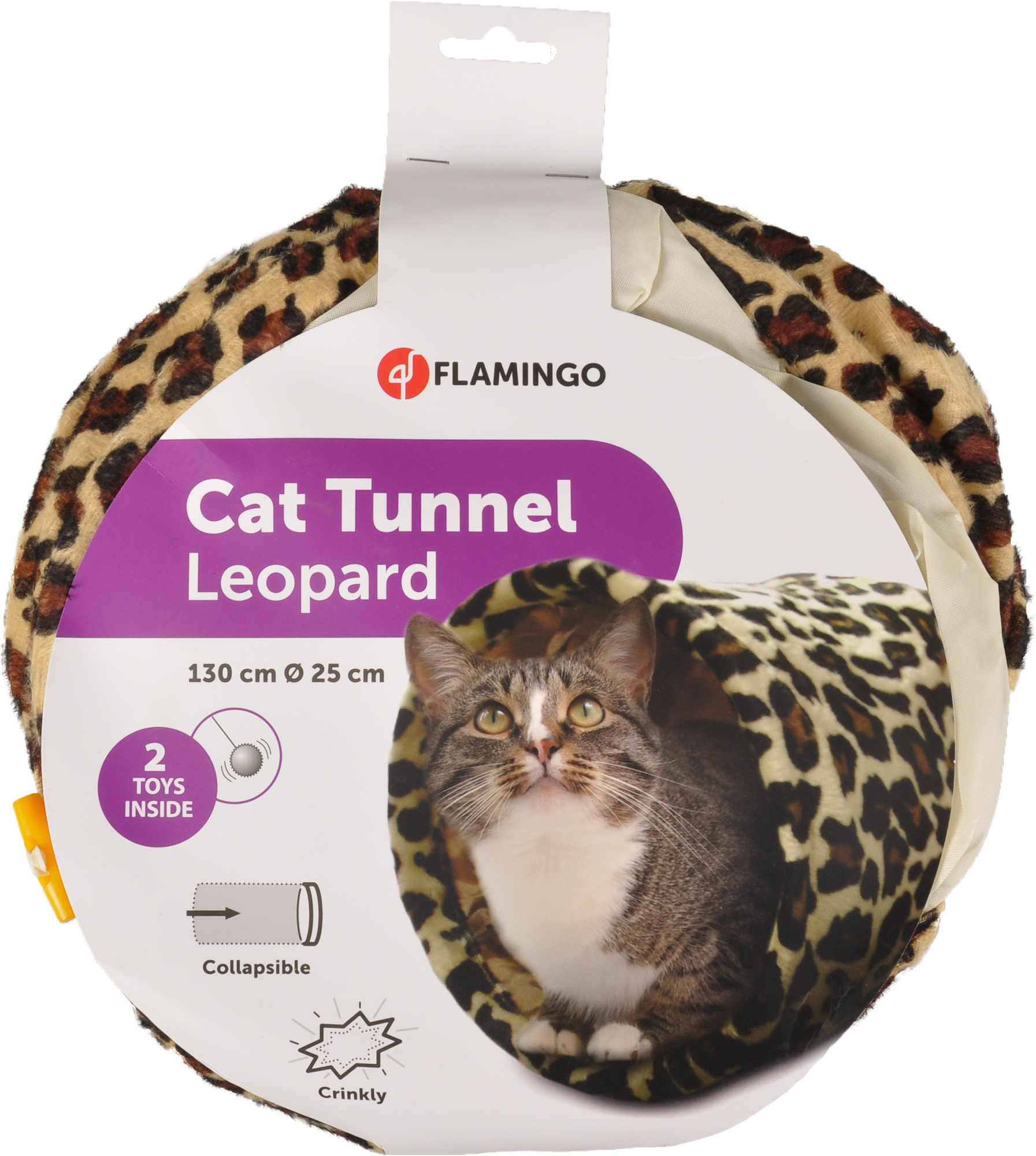Flamingo Toy Leopard Tunnel with ball Brown